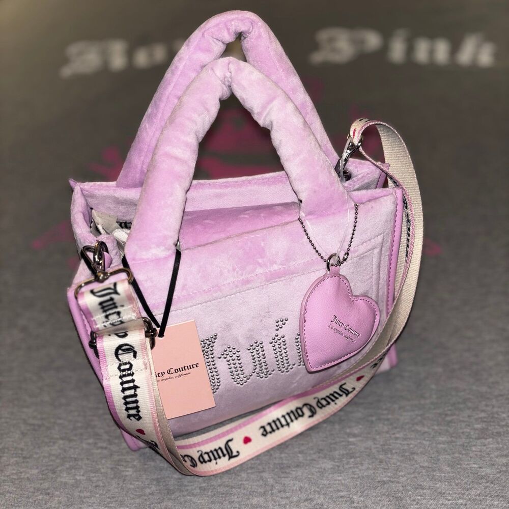 Juicy Couture Extra Spender Mini Tote Fondant Pink Velvet Handbag Crossbody